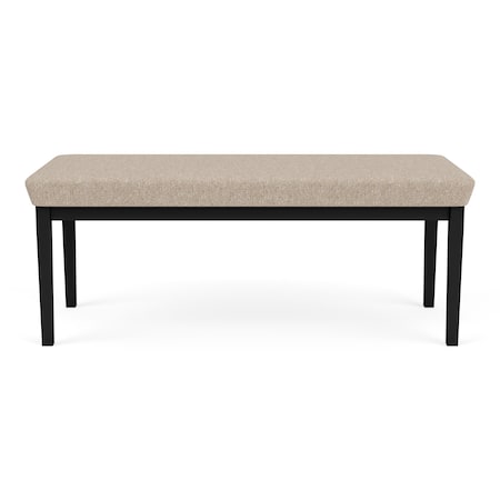 Lesro Lenox Steel 2 Seat Bench, Stone (Beige) Seat, Stone Back, 45 W 21 L 18.5 H, Linette Vinyl Seat LS2001